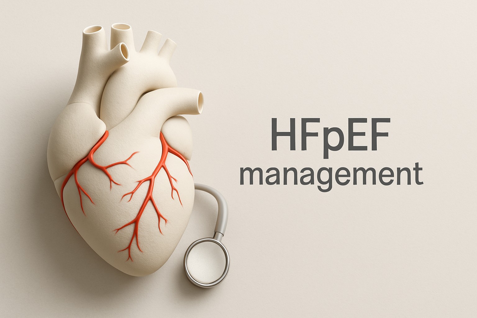HFpEF management — illustrative scientific rendering