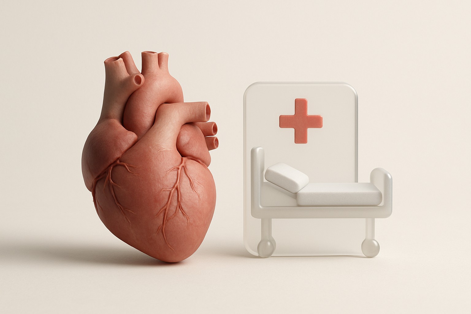 Heart failure hospitalization — illustrative scientific rendering