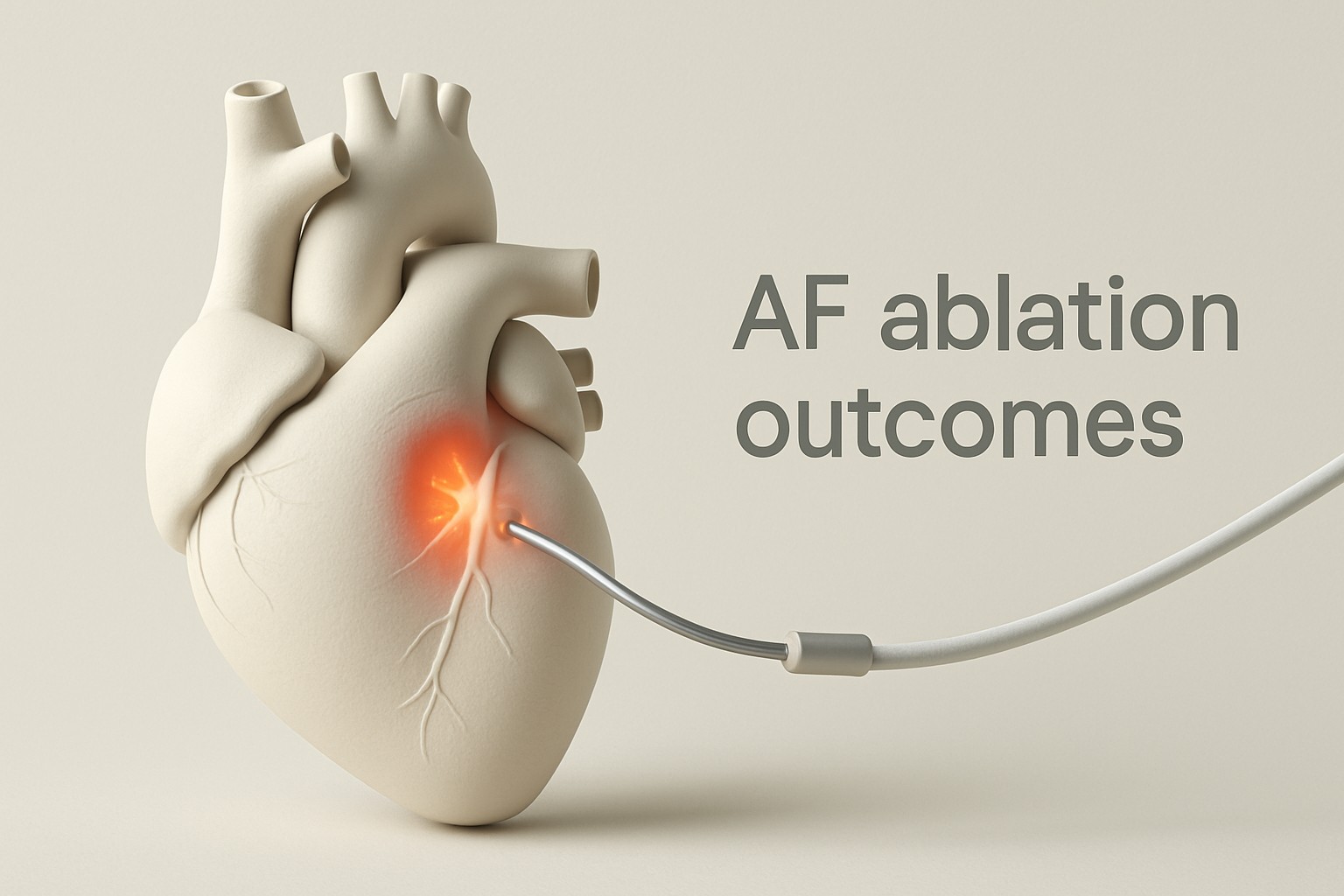 AF ablation outcomes — illustrative scientific rendering