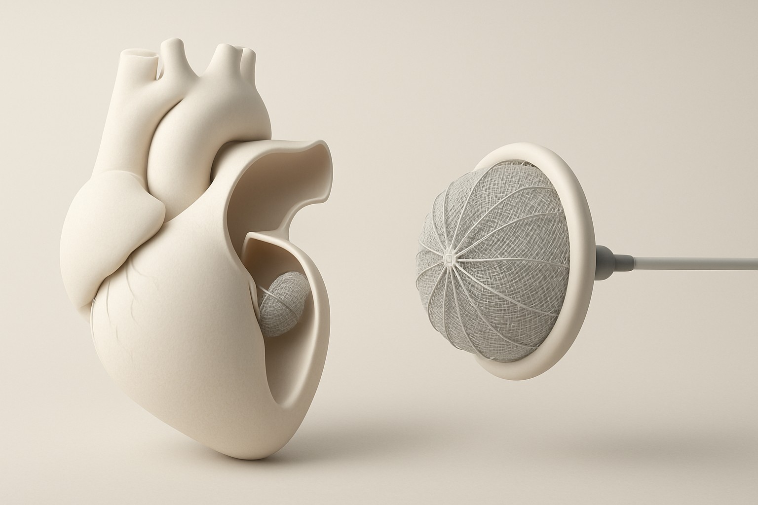Left atrial appendage closure — illustrative scientific rendering