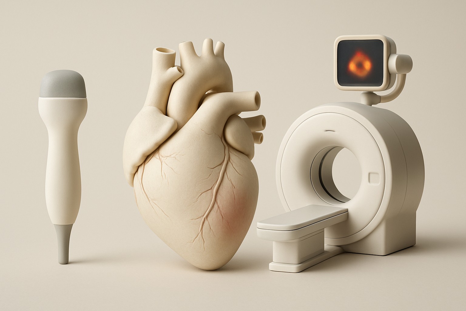 Cardiac imaging — illustrative scientific rendering