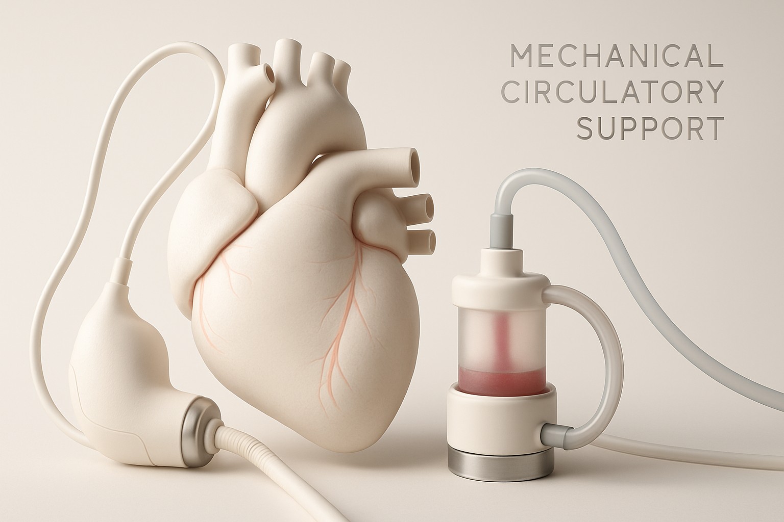 Mechanical circulatory support — illustrative scientific rendering